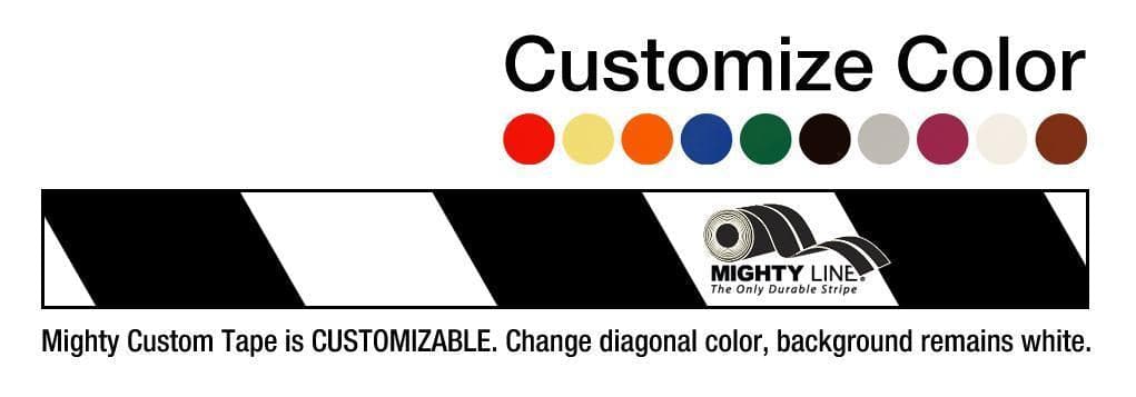 Customized - 2" Repeating Message Floor Tape With White Diagonals - Set of 2