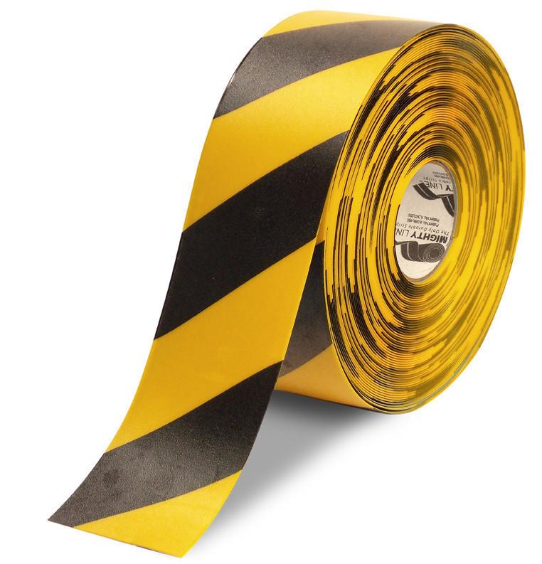 4" Yellow Floor Tape with Black Chevrons - 100'  Roll