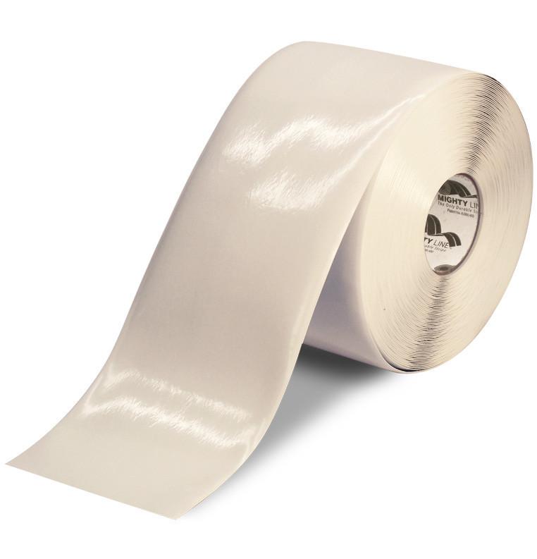 6" WHITE Solid Color Tape - 100' Roll