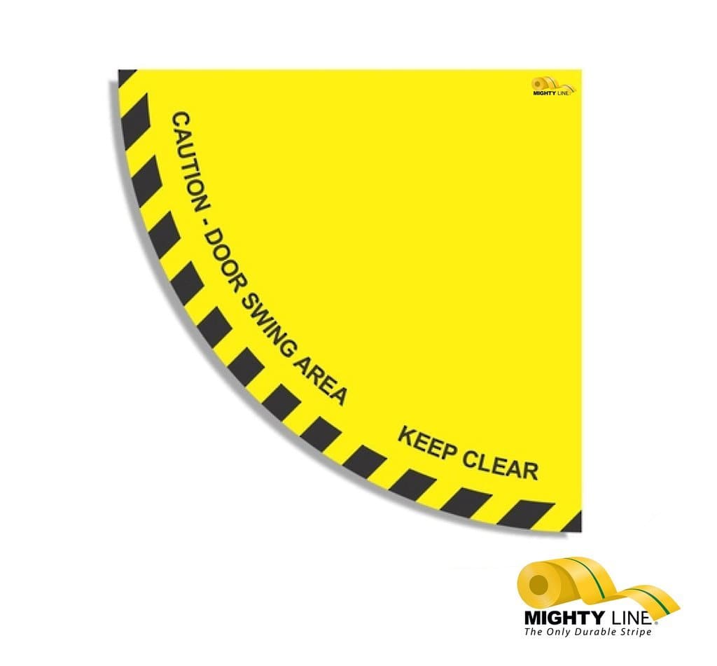 Caution Door Swing Yellow/ Black 36"- Safety Floor Sign