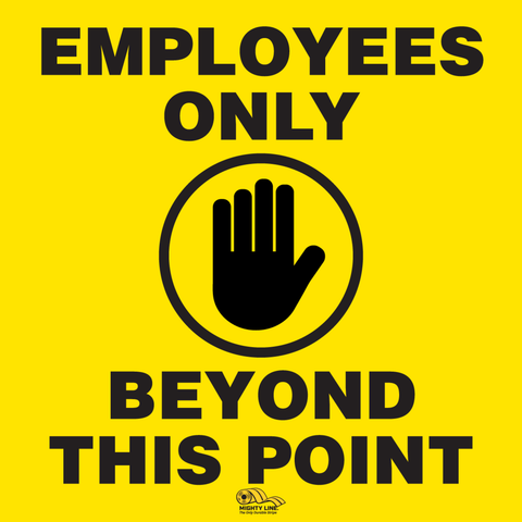 Employees Only Beyond This Point Floor Sign - Social Distancing Floor Sign 