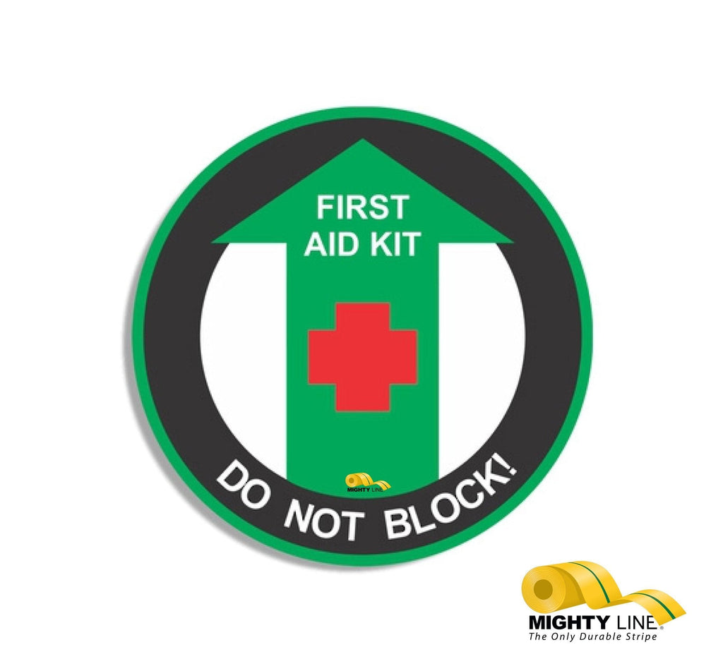 First Aid Kit Do Not Block Safety Floor Sign - Heavy Duty