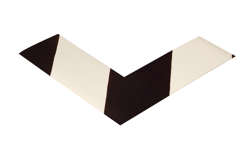 2" Wide Solid White Angle With Black Chevrons - Pack of 25