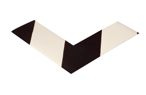 2" Wide Solid White Angle With Black Chevrons - Pack of 25