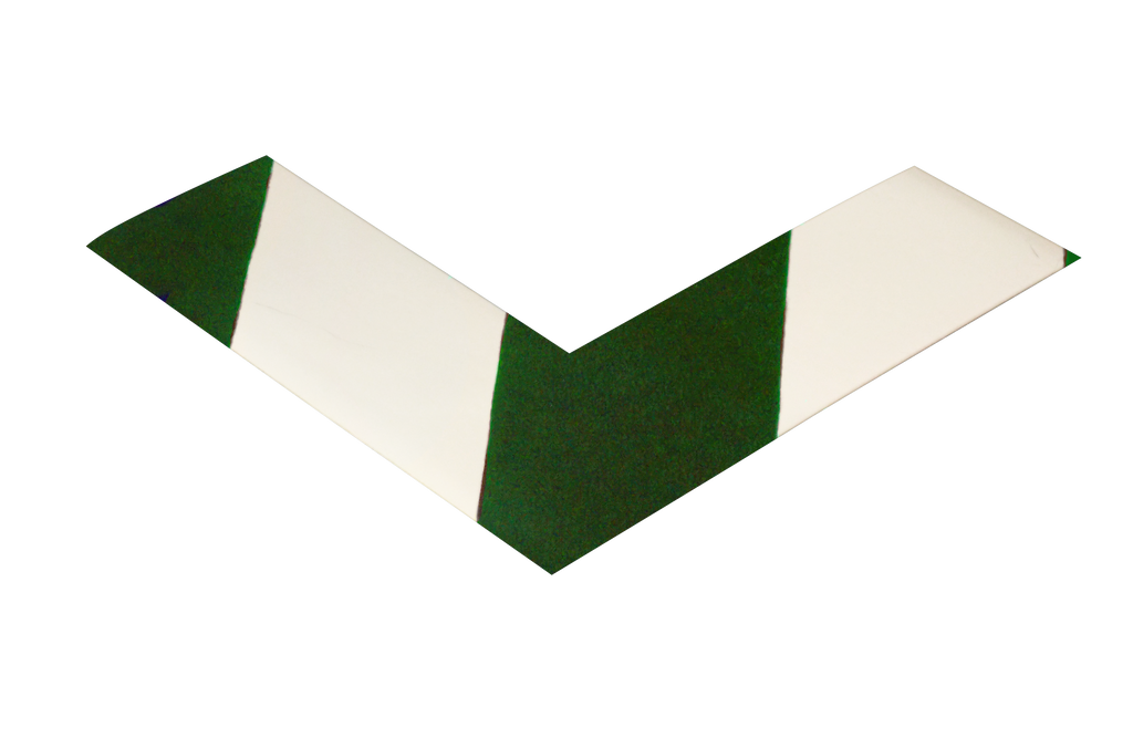 2" Wide Solid White Angle With Green Chevrons - Pack of 25