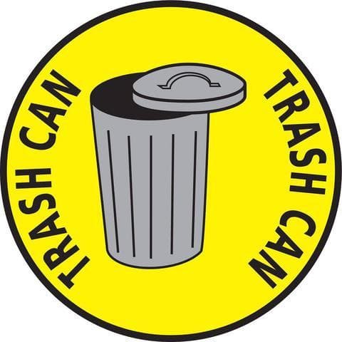 Trash Can Floor Sign Yellow 24" - 1 Floor Sign Mighty Line Trash Can Floor Sign Yellow 24" - 1 Sign