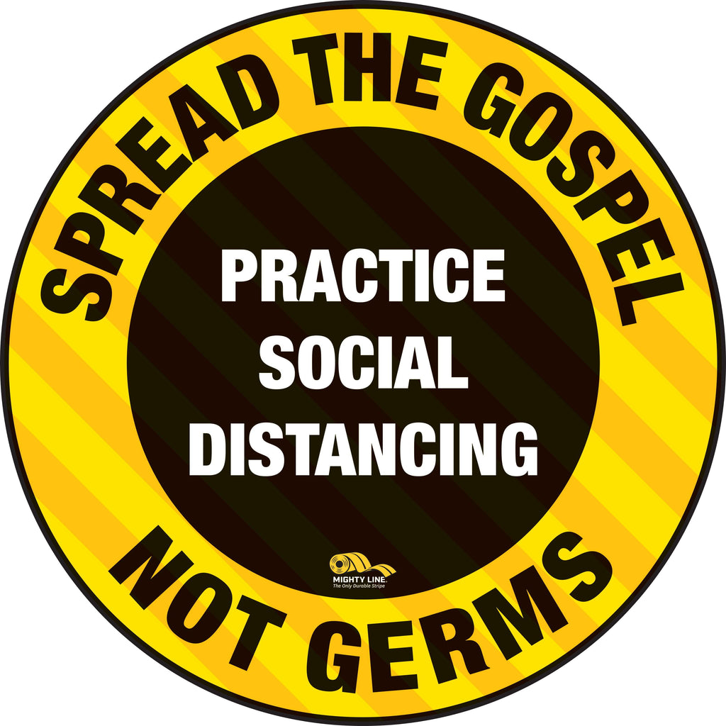 Spread Gospel Not Germs Floor Sign - COVID-19 Floor Marking - Heavy Duty Sign Spread Gospel Not Germs Floor Sign - Social Distance Floor Sign