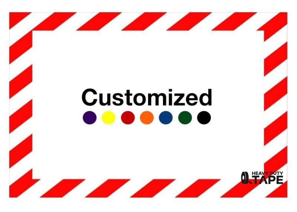 Customized - Horizontal Rectangle Shape Floor Sign With White Diagonals