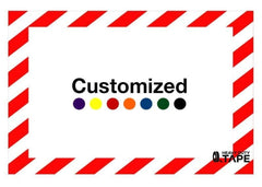 Customized - Horizontal Rectangle Shape Floor Sign With White Diagonals