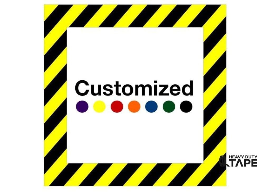 Customized - Square Shape Floor Sign With Black Diagonals