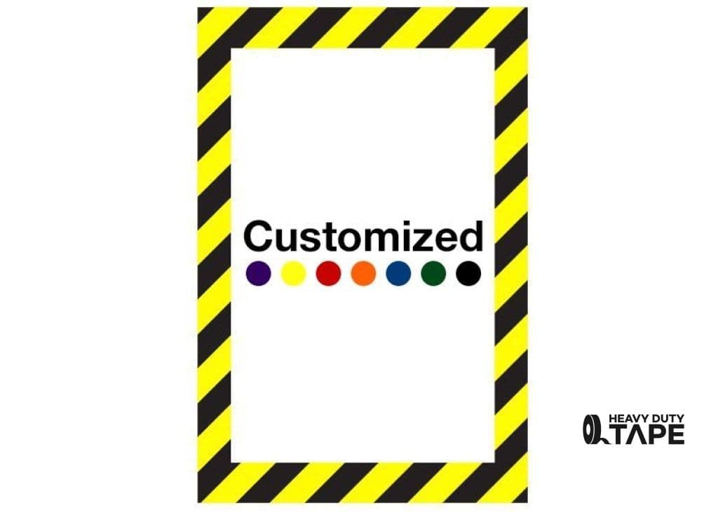 Customized - Vertical Rectangle Shape Floor Sign With Black Diagonals