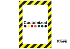 Customized - Vertical Rectangle Shape Floor Sign With Black Diagonals