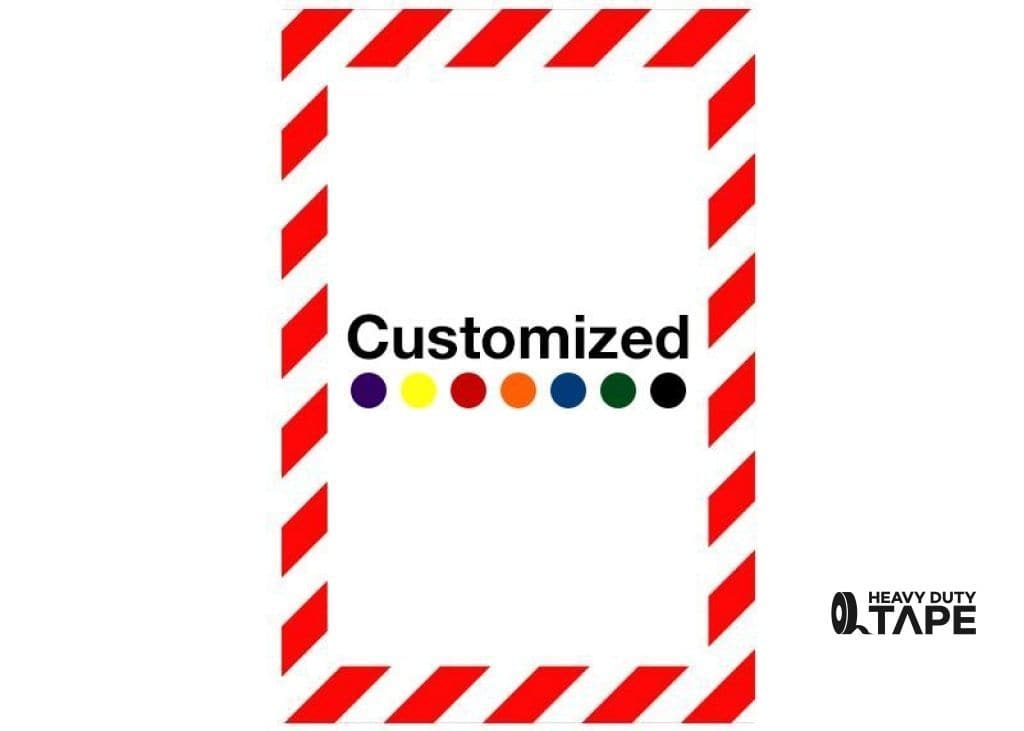 Customized - Vertical Rectangle Shape Floor Sign With White Diagonals