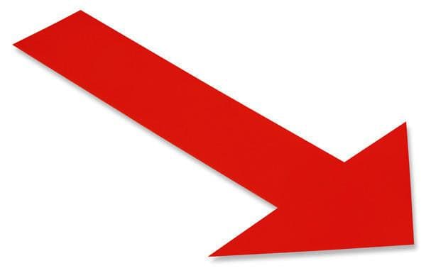 Solid RED Arrow - Pack of 50