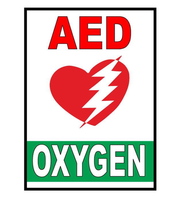 Mighty Line AED Oxygen Safety Sign - 1 Floor Sign