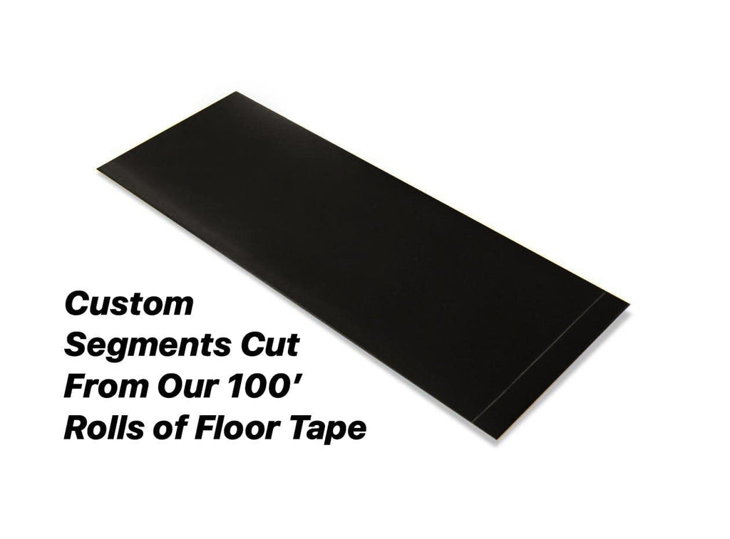 Custom Cut Segments - 6" BLACK Solid Color Tape - 100' Roll Custom Cut Segments - 6" Black Safety Floor Tape - 100' Roll