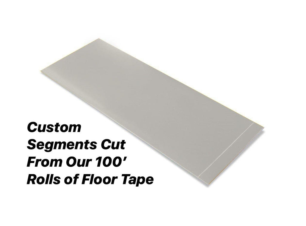 Custom Cut Segments - 4" GRAY Solid Color Tape - 100' Roll Custom Cut Segments - 4" Gray Safety Floor Tape - 100' Roll
