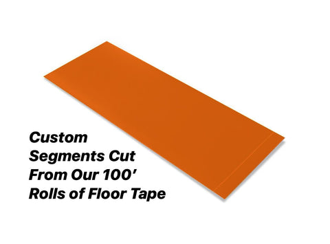 Custom Cut Segments - 4" ORANGE Solid Color Tape - 100'  Roll Custom Cut Segments -  4" Orange Safety Floor Tape - 100'  Roll