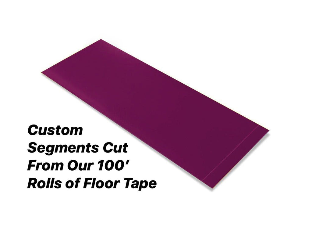 Custom Cut Segments - 4" PURPLE Solid Color Tape - 100' Roll Custom Cut Segments - 4" Purple Safety Floor Tape - 100' Roll