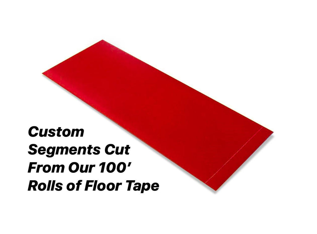 Custom Cut Segments - 3" RED Solid Color Tape - 100' Roll Custom Cut Segments - 3" Red Safety Floor Tape - 100' Roll