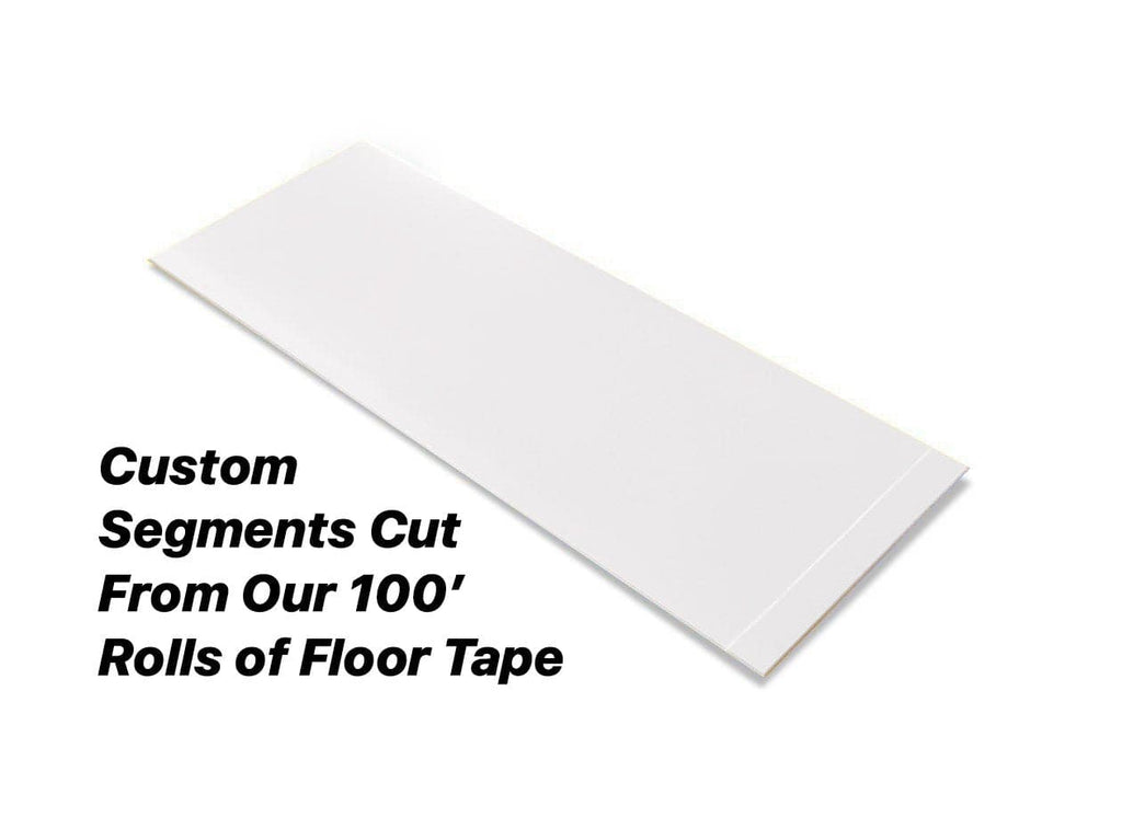 Custom Cut Segments - 6" WHITE Solid Color Tape - 100' Roll Custom Cut Segments - 6" White Safety Floor Tape - 100' Roll