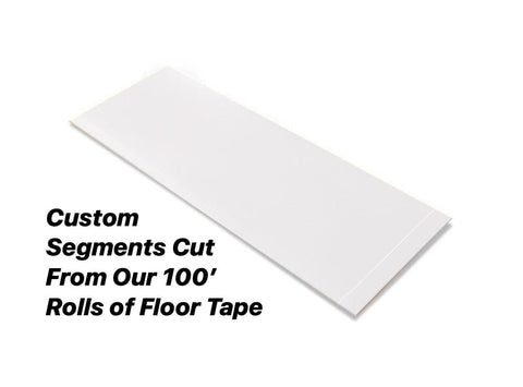 Custom Cut Segments - 2" WHITE Solid Color Tape - 100'  Roll Custom Cut Segments -  2" White Safety Floor Tape - 100'  Roll