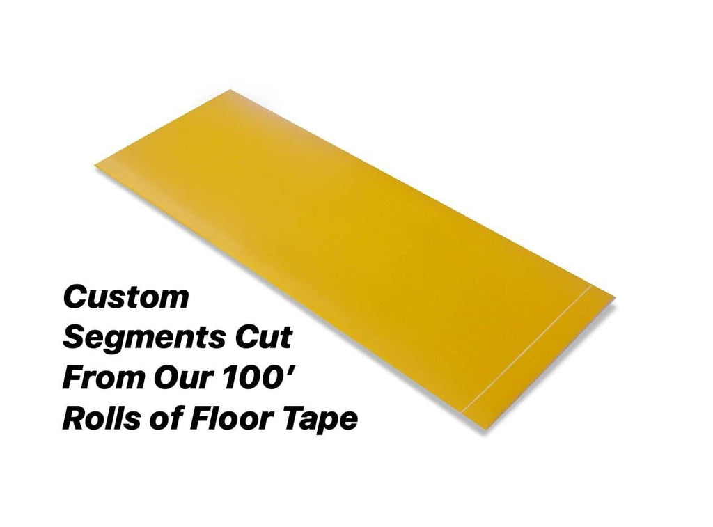 Custom Cut Segments - 4" YELLOW Solid Color Tape - 100' Roll Custom Cut Segments - 4" Yellow Safety Floor Tape - 100' Roll