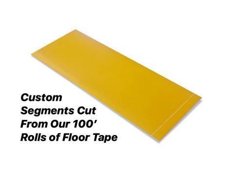 Custom Cut Segments - 4" YELLOW Solid Color Tape - 100'  Roll Custom Cut Segments -  4" Yellow Safety Floor Tape - 100'  Roll