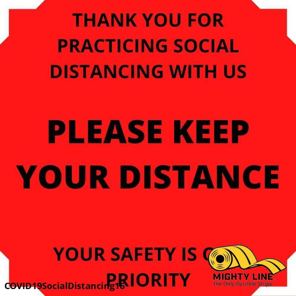 Practice Social Distancing Safety Floor Signage