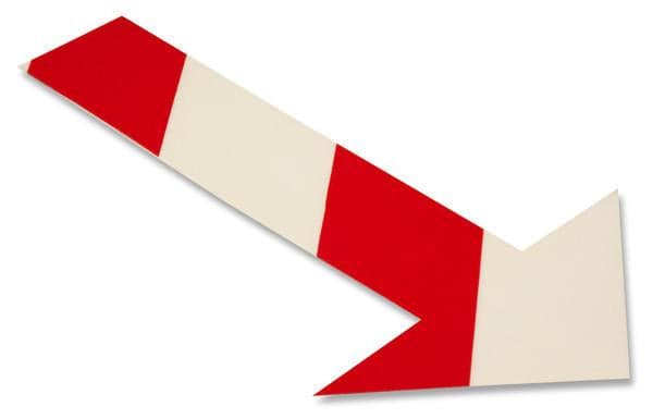 Solid WHITE Arrow With Red Chevrons - Pack of 50
