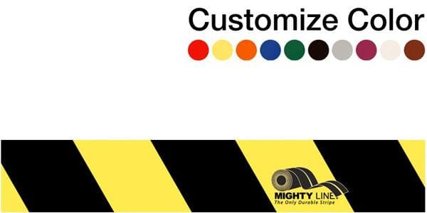 Customized - 3" Repeating Message Floor Tape With Black Diagonals - 1 Roll 