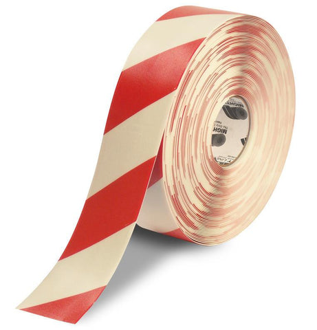 3" White Tape with Red Chevrons - 100'  Roll 