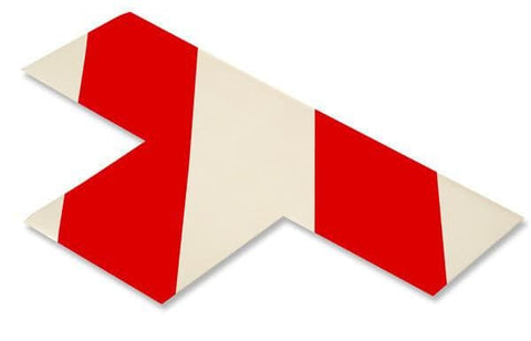 3" Wide Solid WHITE T With Red Chevrons - Pack of 25 