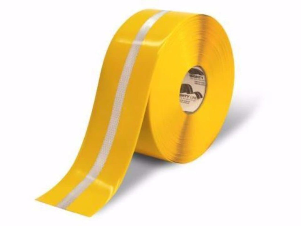 4" Yellow with Reflective Center Line Floor Tape 