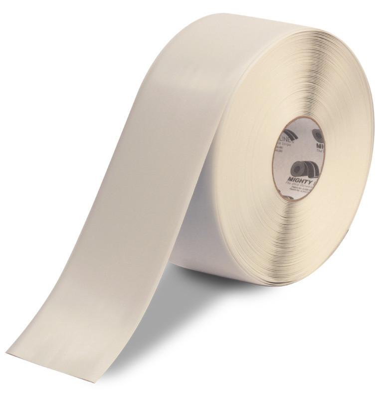 4" WHITE Solid Color Safety Floor Tape - 100'  Roll 