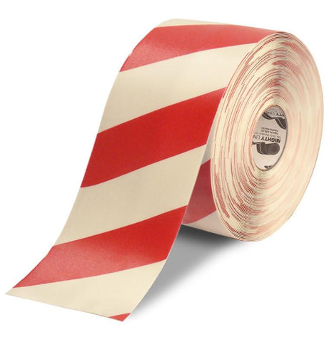 6" White Tape with Red Chevrons - 100'  Roll 