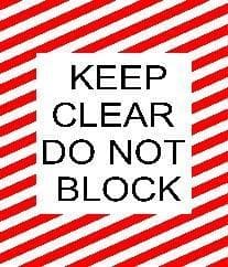 Keep Clear Do Not Block - Red and White 
