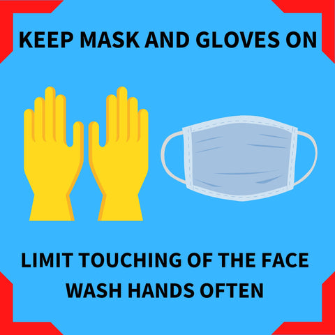 Keep Mask and Gloves On Floor Marking Sign 