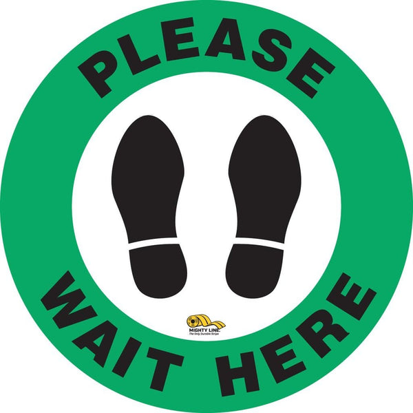 Please Wait Here Floor Sign - Social Distancing Floor Sign