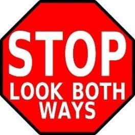 Stop Look Both Ways- Floor Sign (Heavy Duty) 