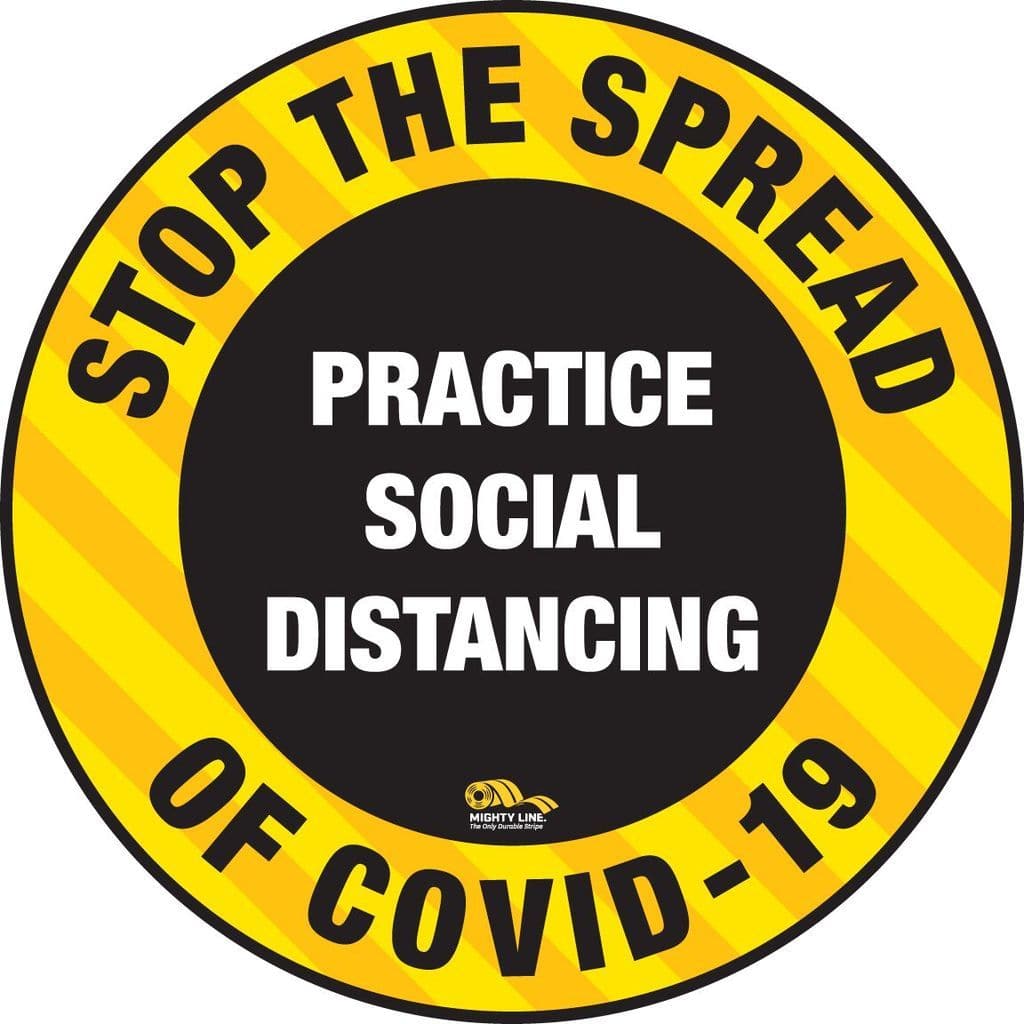Stop The Spread Floor Sign - COVID-19 Floor Marking - Heavy Duty Sign 
