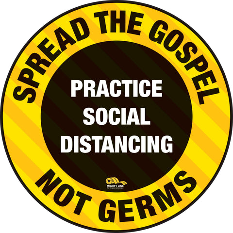 Spread Gospel Not Germs Floor Sign - COVID-19 Floor Marking - Heavy Duty Sign Spread Gospel Not Germs Floor Sign - Social Distance Floor Sign 