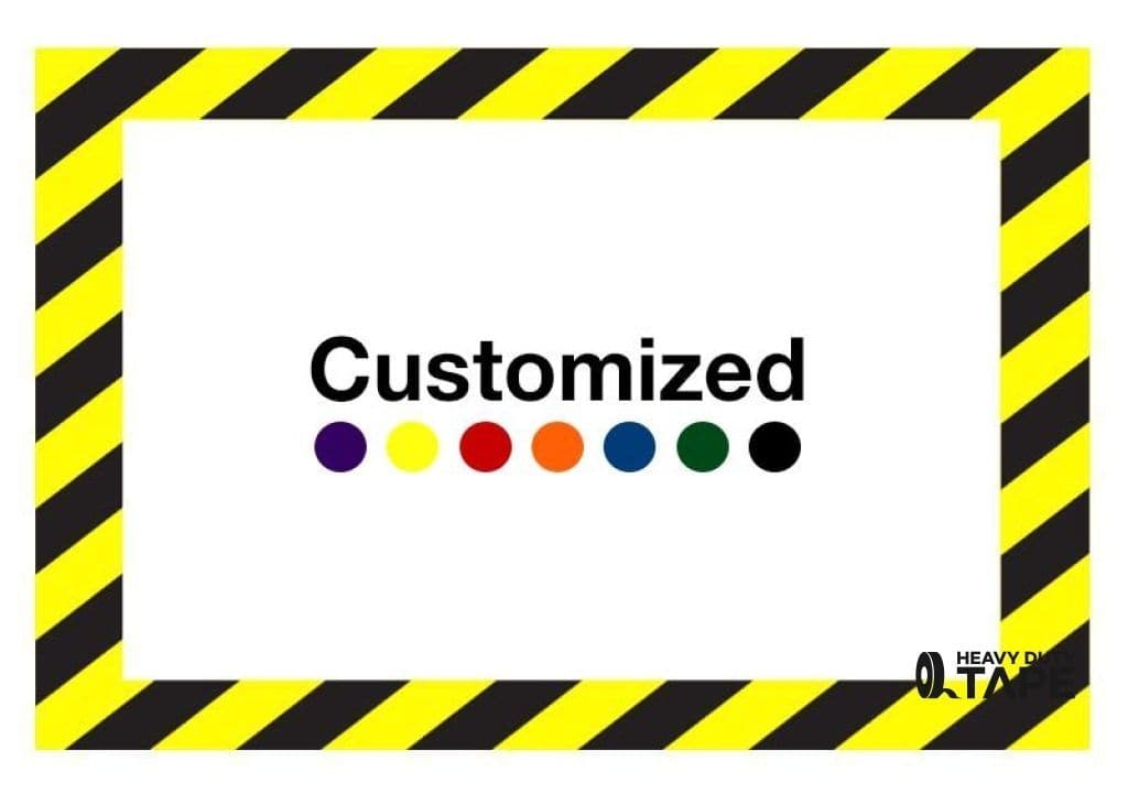 Customized - Horizontal Rectangle Shape Floor Sign With Black Diagonals 