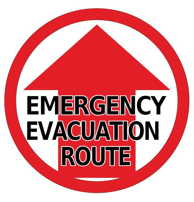 Emergency Evacuation Route Sign - 1 Floor Sign 