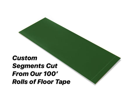 Custom Cut Segments - 4" GREEN Solid Color Tape - 100'  Roll Custom Cut Segments -  4" Green Safety Floor Tape - 100'  Roll