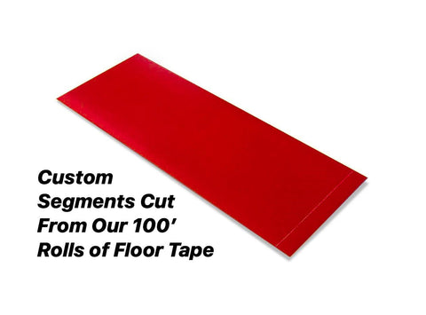 Custom Cut Segments - 3" RED Solid Color Tape - 100'  Roll Custom Cut Segments -  3" Red Safety Floor Tape - 100'  Roll