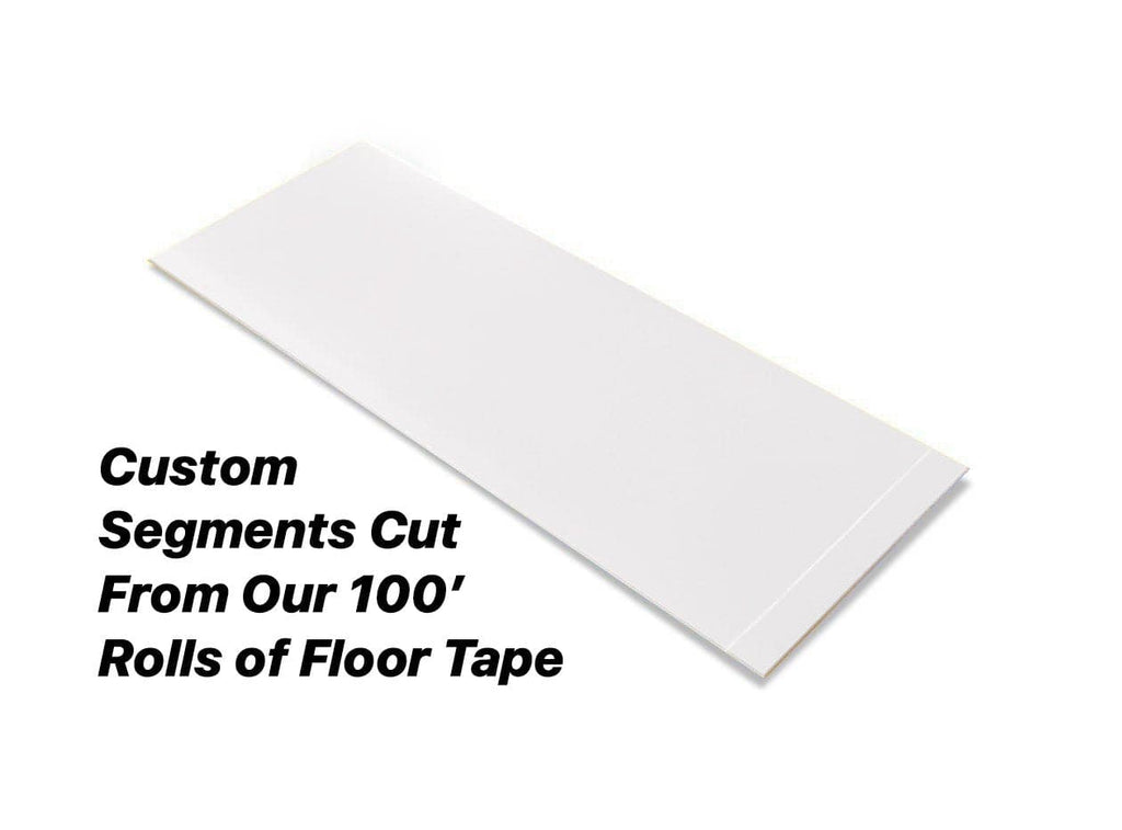 Custom Cut Segments - 4" WHITE Solid Color Tape - 100'  Roll Custom Cut Segments -  4" White Safety Floor Tape - 100'  Roll